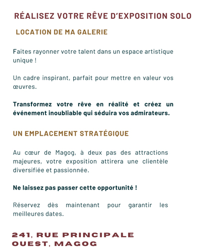 Annonce des vacances artistiques
